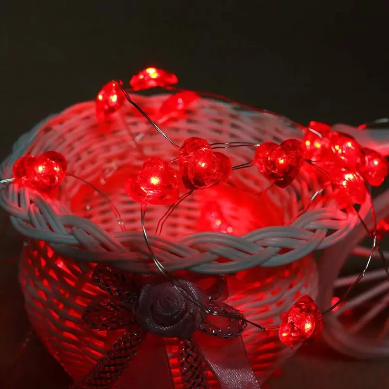 

Fairy String Lights Battery Operated Red Heart Shaped Twinkle Fairy Lights with Timer 6.5 ft 30 LEDs Decorative lights