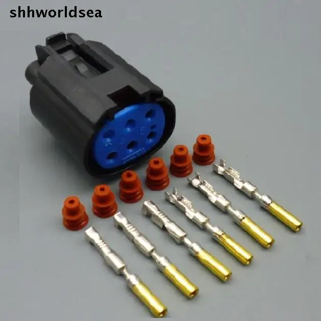 

worldgolden 5/30/100sets 1.6mm auto socket connector car socket 6P female plug