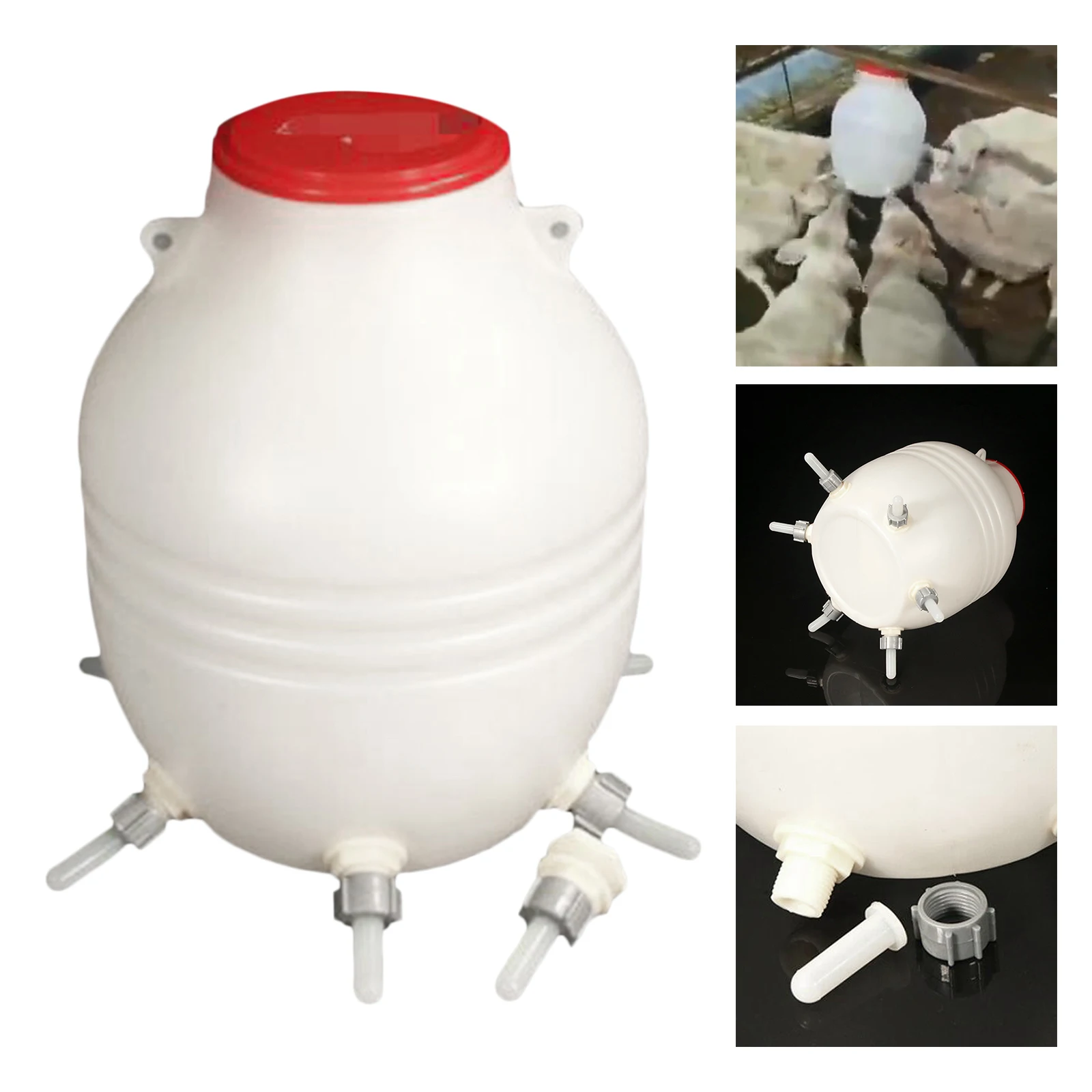 

Thickened 8L Large Capacity Lamb Feeder Milk Bottle Sheep Feeding 6 Nipples for Farm Piglets Baby Feed