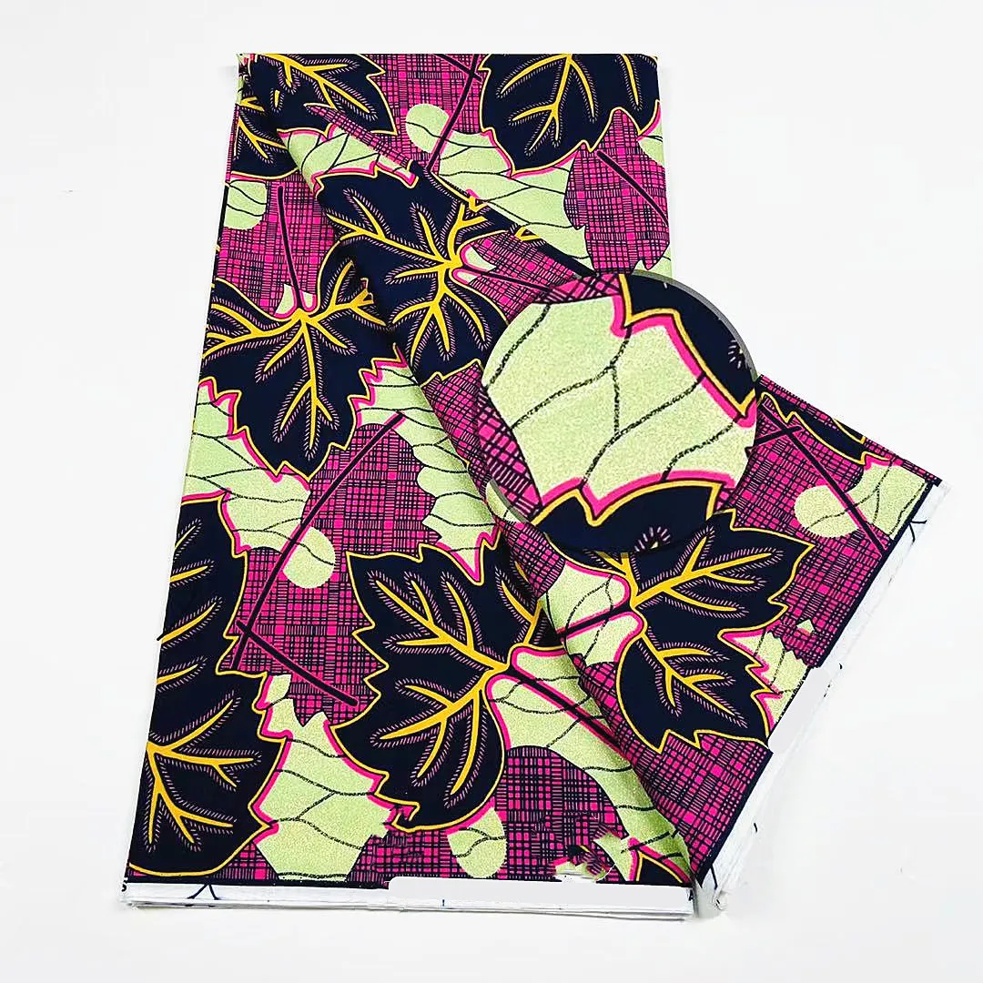 

2021 горячая Распродажа Африканский Золотой принт воск 100% хлопок Гана Высокое качество Золотой песок печатная восковая ткань для вечернего п...