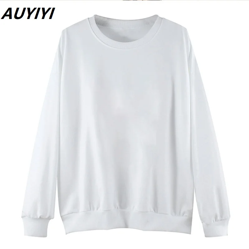 

AUYIYI 2021 Autumn Fashion Simple New Lazy casual Loose Solid Color All-Match Pullover Sweater Women