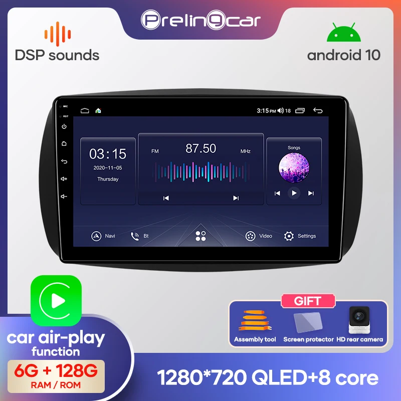 Prelingcar Android 10 0 без DVD 2 Din Автомобильный Радио Мультимедиа Видео плеер навигация GPS
