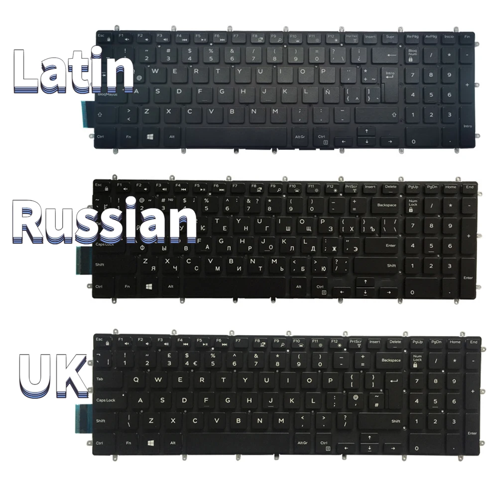 

New Laptop Russian/Latin/UK Keyboard For Dell Inspiron 15-5565 15-5567 15-5570 15-5575 15-7566 15-7567 15-7577 15-7586 Backlight