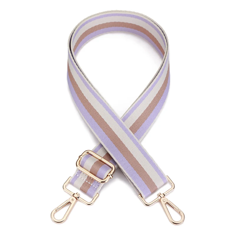 Ellovado Panelled Striped Belt Bags Strap for Women Fashion Adjustable Shoulder Handbag Strap Decorative Bags Accessories