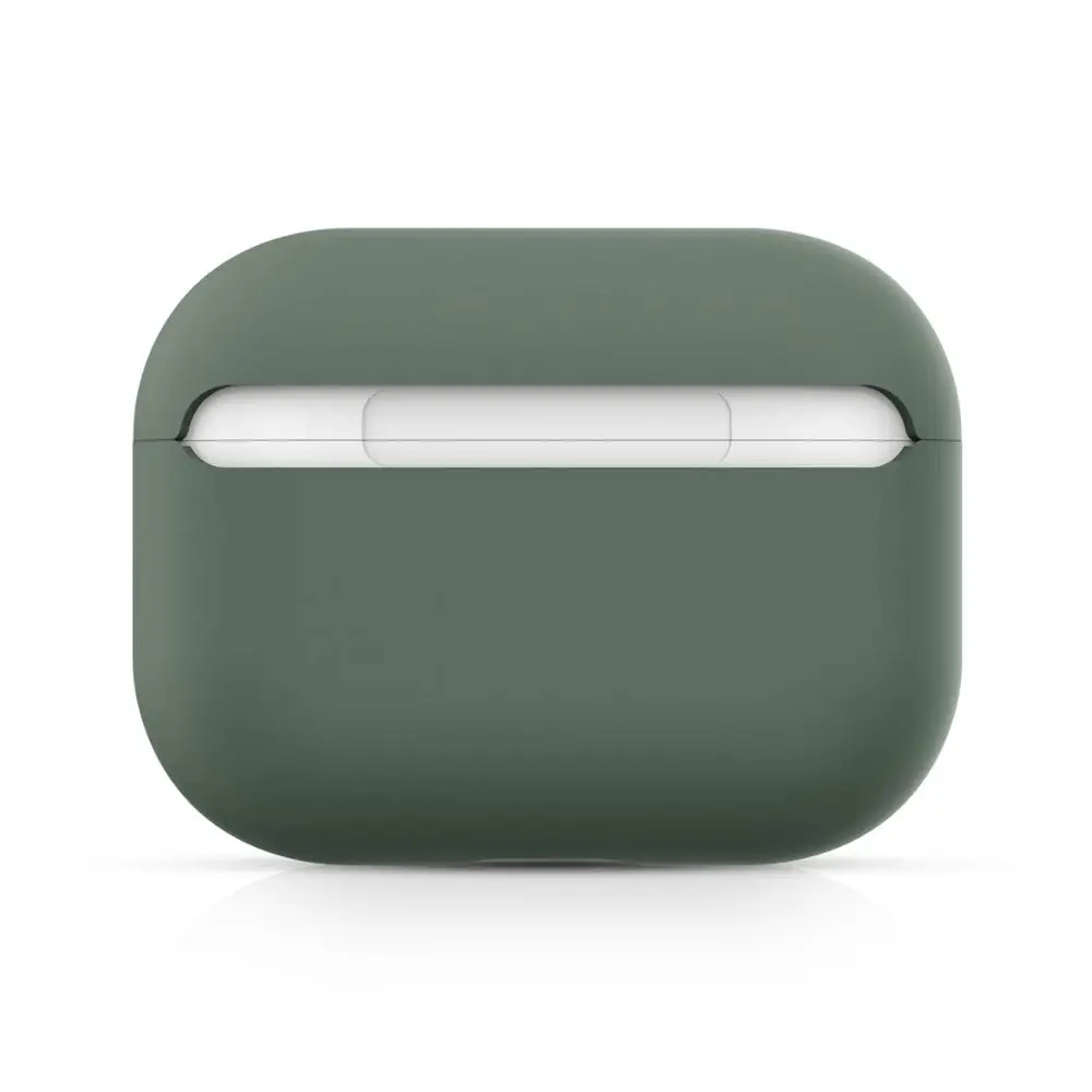 Чехол для AirPods Pro, мягкий жидкий силиконовый защитный чехол, видимый передний светодиодный чехол для AirPods Pro, чехол 3, модный зеленый