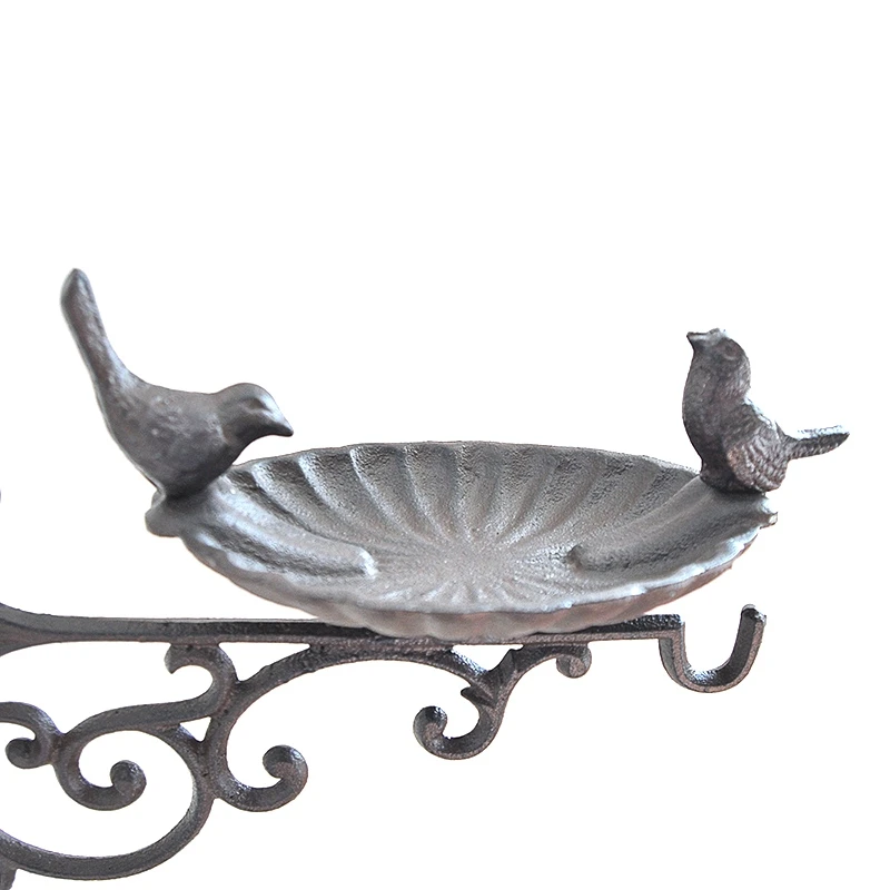 

European Style Cast Iron Garden Decor Vintage Metal Bird Feeder with Hooks