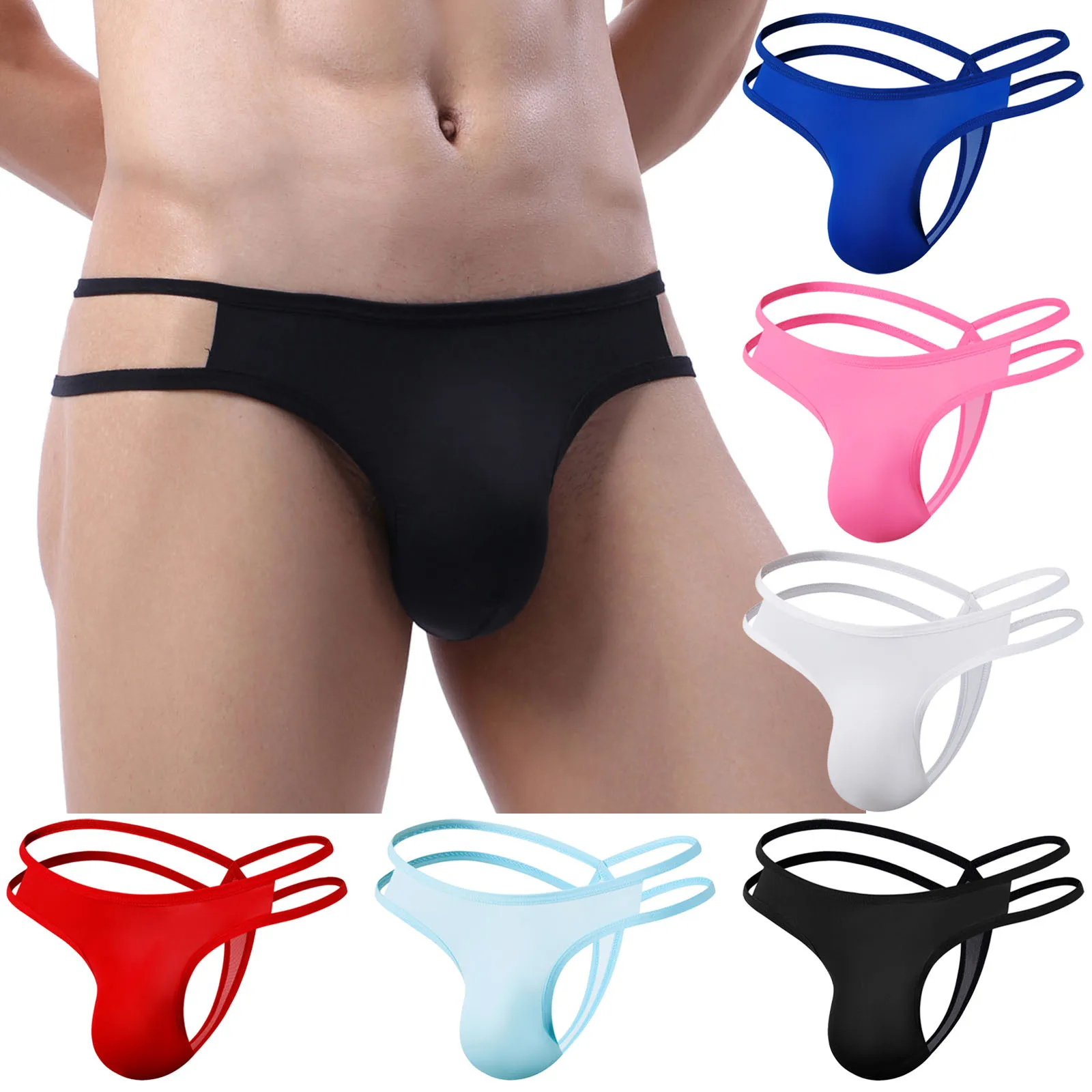 

Men's solid color thong underwear fashion sexy underwear thong underwear soft multi-color multi-code underwear Ѭђс мђжские X*