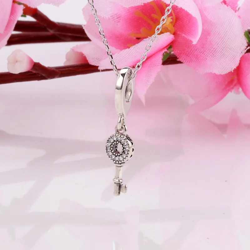 Amas S925 Sterling Silver Pendant New Diamond Key Pendant Diy Bracelet