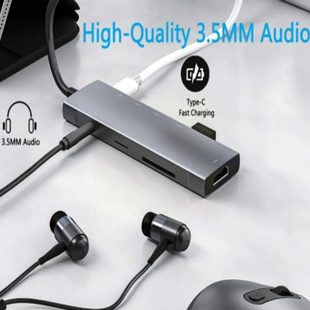 

Концентратор Usb Type-c 9-в-1 для кардридера Sd Micro Sd, Pd, Usb 3,0, док-станция Pro, разъем C4a6