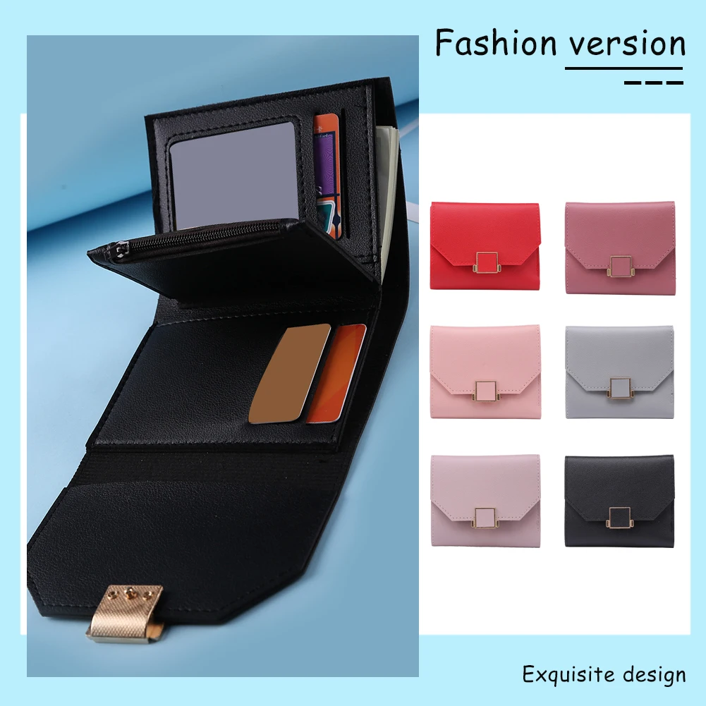 Кошелек женский квадратный из искусственной кожи с отделением для карт и монет |