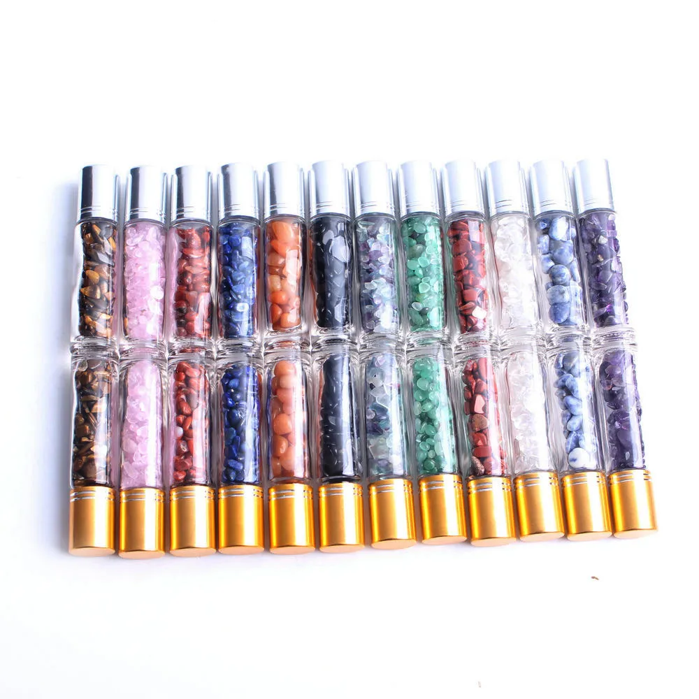 12 шт. шариковая бутылка эфирное масло натуральный кристалл ролик гравий для 10 мл