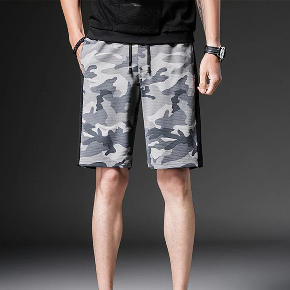 

2020 Men Stylish Summer Camouflage Patchwork Pockets Elastic Beach Surfing Casual Loose Shorts Clothing Comfortable