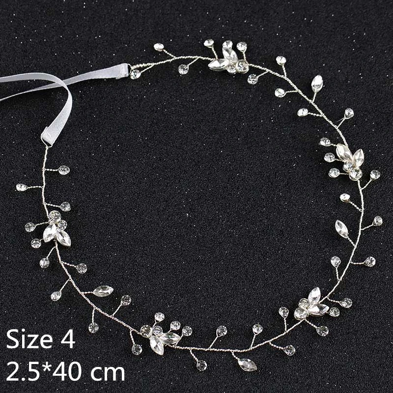 Style 4 FORSEVEN золотые Серебристые повязки ювелирные изделия для волос жемчуг кристалл лист невесты диадемы головной убор Свадебные аксессуары для волос подарок JL - Окраска металла: Style 4