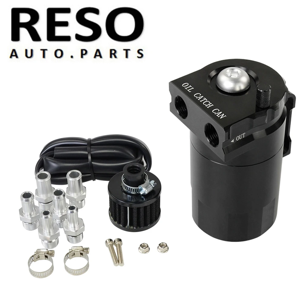 

Baffled Aluminum Oil Catch Can Reservoir Tank Oil Tank With Filter Universal