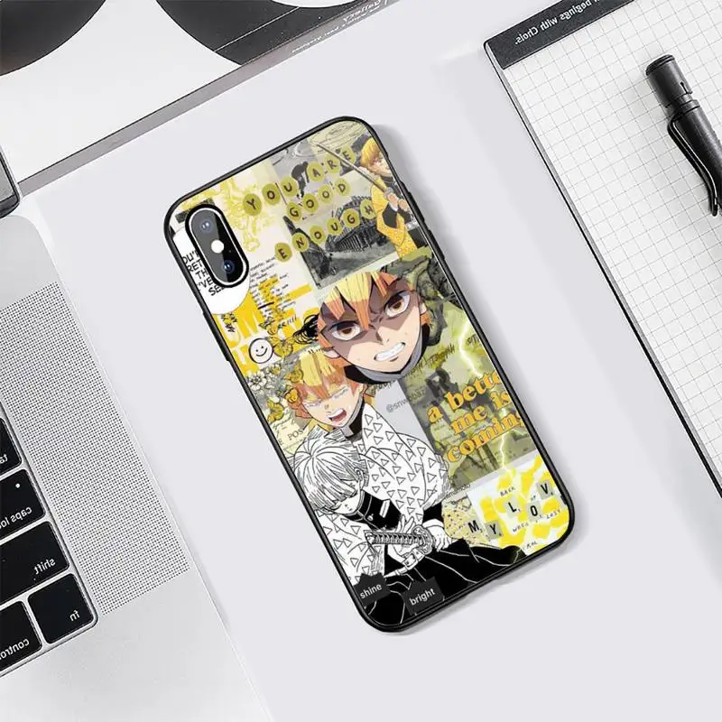 

Kimetsu No Yaiba Demon Slayer poster Phone Case Tempered glass For iphone 5C 6 6S 7 8 plus X XS XR 11 PRO MAX