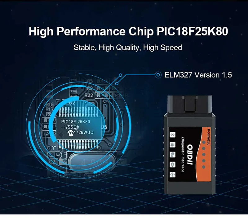 Автомобильный считыватель кодов FW601 UniversOBD2 ELM327 Bluetooth V1.5 PIC18F25K80 ODB 2 сканер OBDII ODB2 II ELM