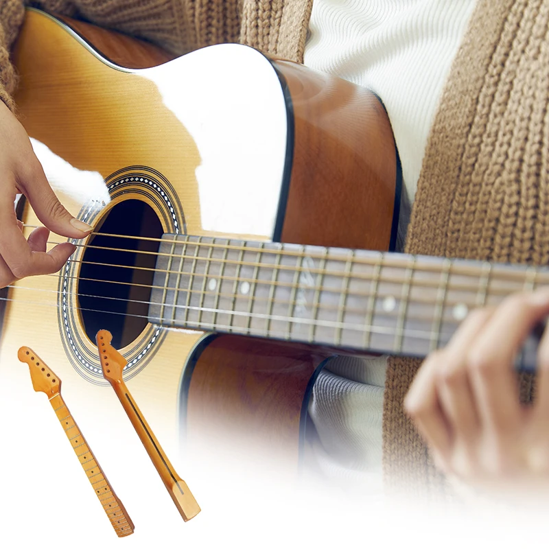 

1pc Electric Guitar Neck Wear Resistant Wooden 21 Fret Fingerboard Neck Parts Replacement For Your St Electric Guitar Neck