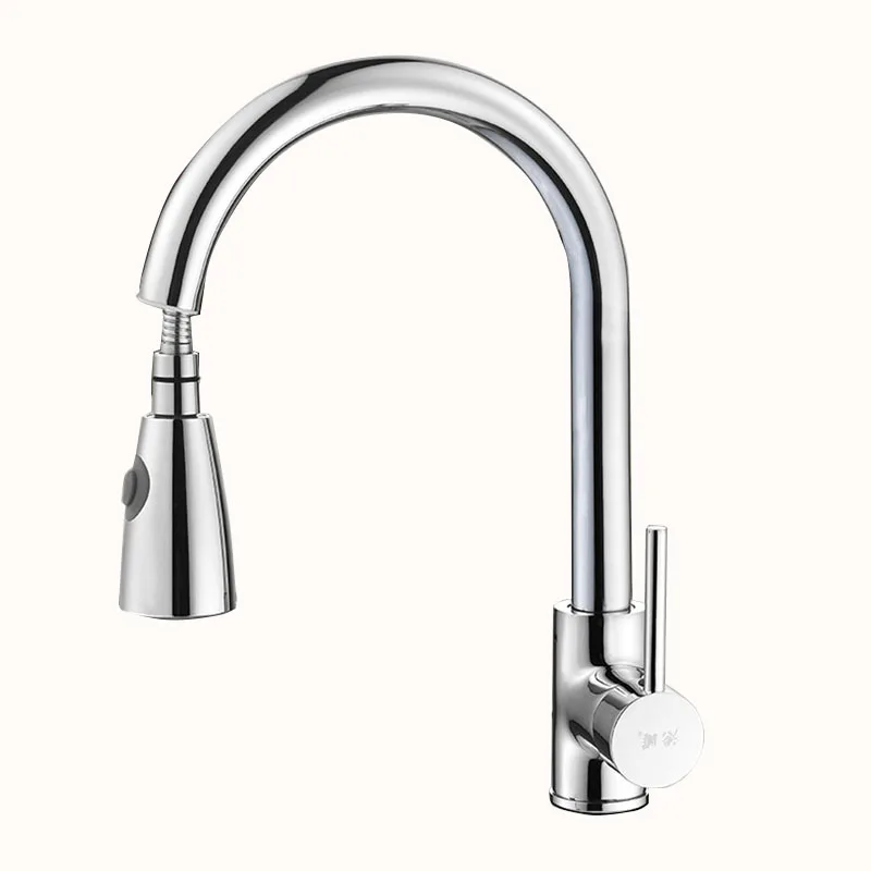 Кухонный выдвижной кран для горячей и холодной бытовой раковины из нержавеющей
