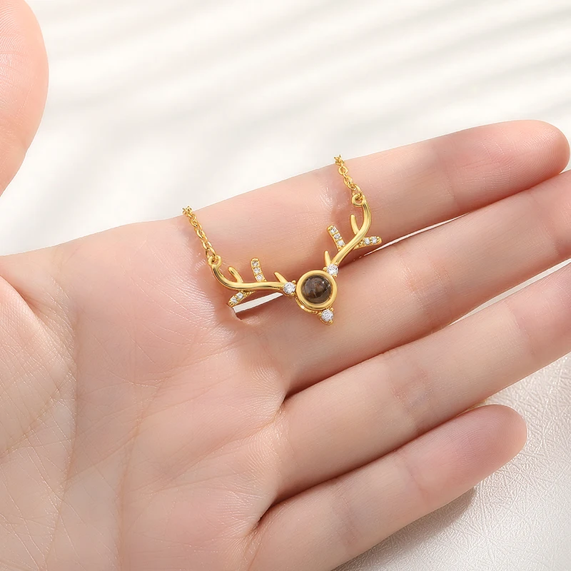 Ожерелье с проекцией счастливого оленя 100 языков я люблю тебя Дамы Романтический