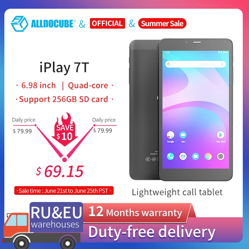 Планшет ALLDOCUBE iPlay 7T детский 4G LTE 6 98 дюйма Android 16 Гб ПЗУ 256 ГГц|Планшеты| |