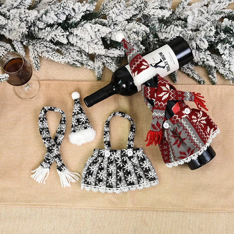 Рождественские украшения креативная красивая бутылка для вина фартук сумка