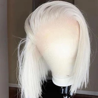 short 60 icy white bob human hair lace front wigs 13x6 lace frontal wigs free style remy hair short bob grey lace front wigs