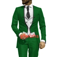 handsome double breasted groomsmen no collar groom tuxedos men suits weddingprom best blazer jacketpantsvesttie b378