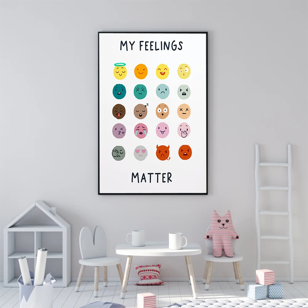 

Colorful My Feelings Matter Poster Canvas Painting Wall Art Nordic Posters and Prints Wall Pictures for Living Room Decoration