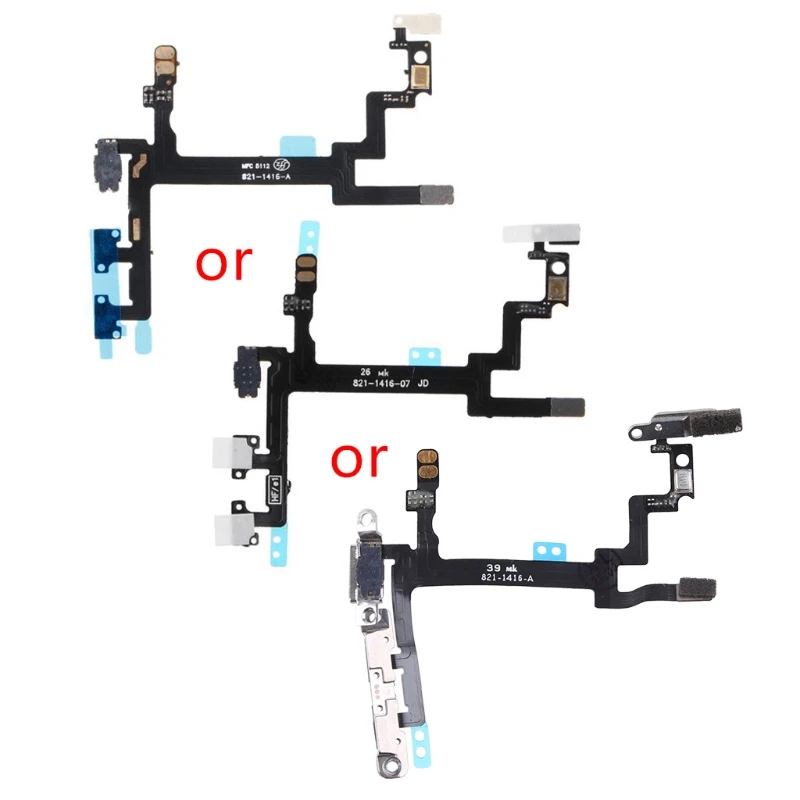 Free shipping Phone Power Button On Off Mute Volume Switch Connector Flex Cable For iPhone 5|Шлейфы для мобильных