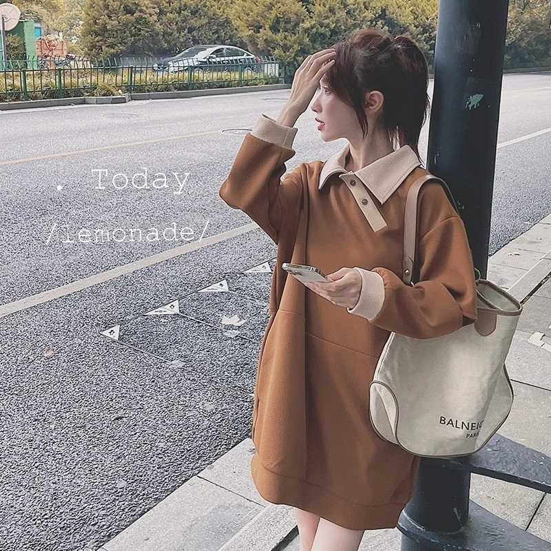 Свободный свитер средней длины подходящий к цвету Q | Женская одежда