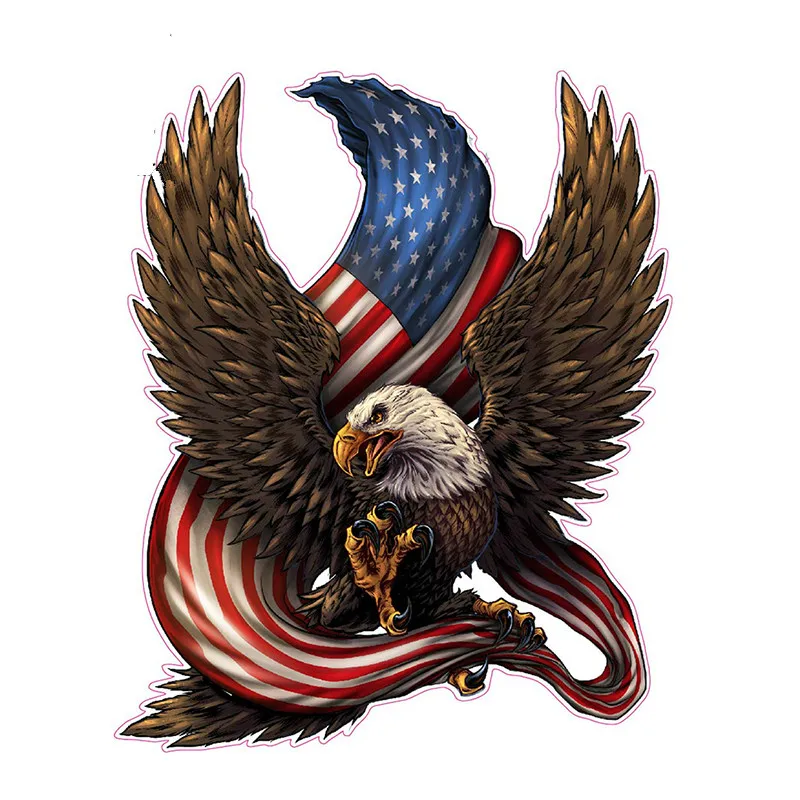 Американский лысый американский флаг с орлом виниловая наклейка на машину