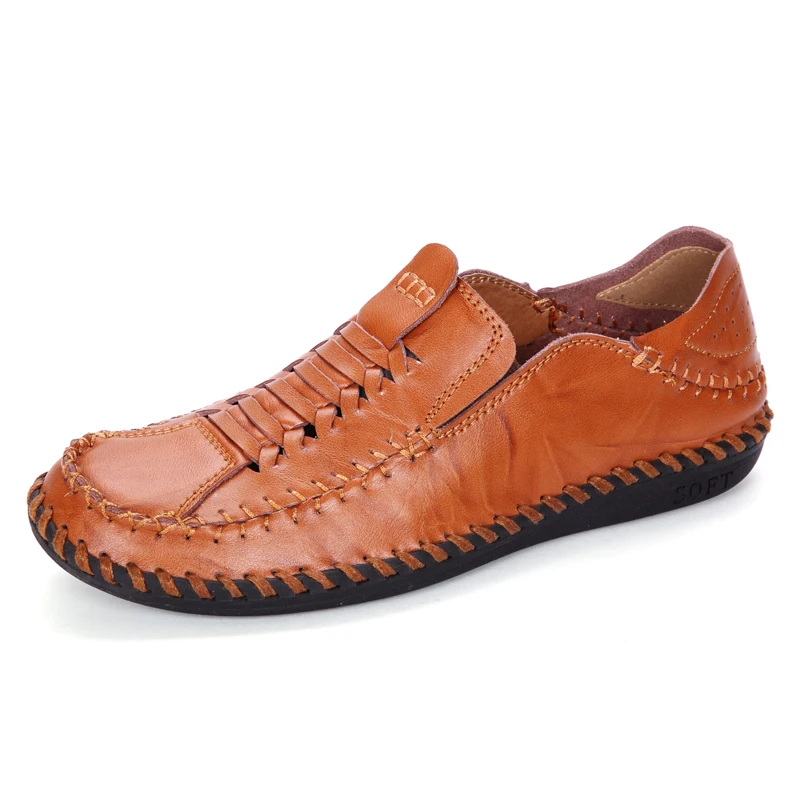 

New Men's Casual Shoes Men Leather Loafers Flat Handmade Breathable Moccasins Designer Style Walking Shoes Comfortable Sneakers