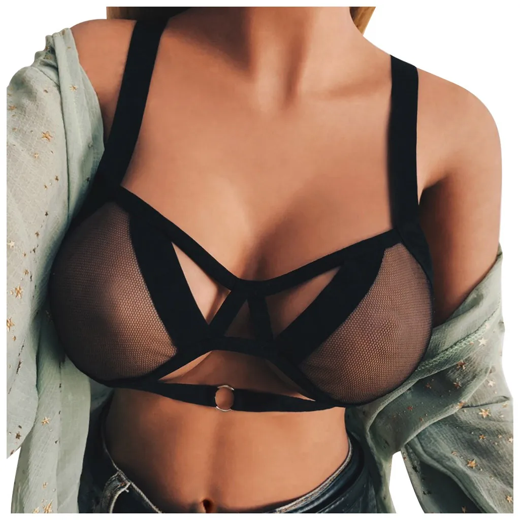 

Sexy Lingerie Underwear Alluring Women Cage Bra Top Brassiere Elastic Cage Bra Strappy Hollow Out Bustier Lenceria Sensual Mujer