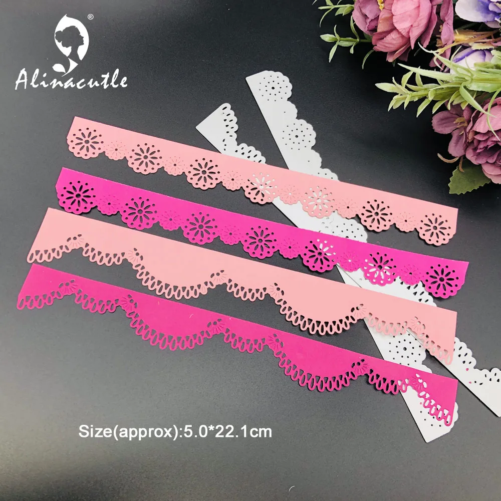 Alinacutle Slimline Metal Cutting Dies Cut 2pc Lace Vintage Border Edge Scrapbooking Paper Craft Handmade Album Card Punch Art | Дом и сад