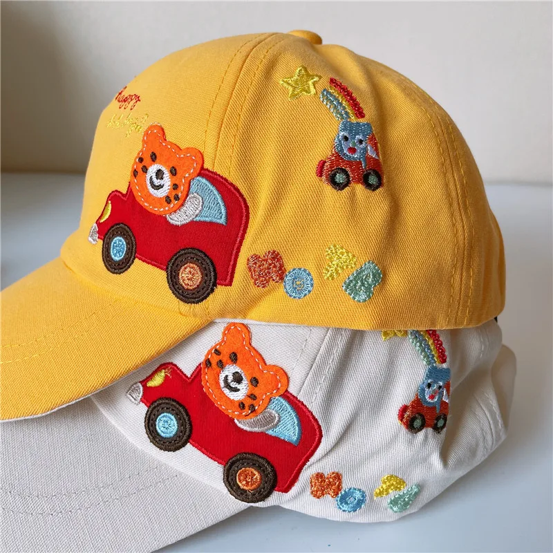 Кепка От Солнца летняя 2021 с мультяшной вышивкой автомобилем ковбойская