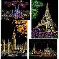 new creative diy magic scratch art crafts world landscape scraping paintings paper adult decompression toys kids toys gifts