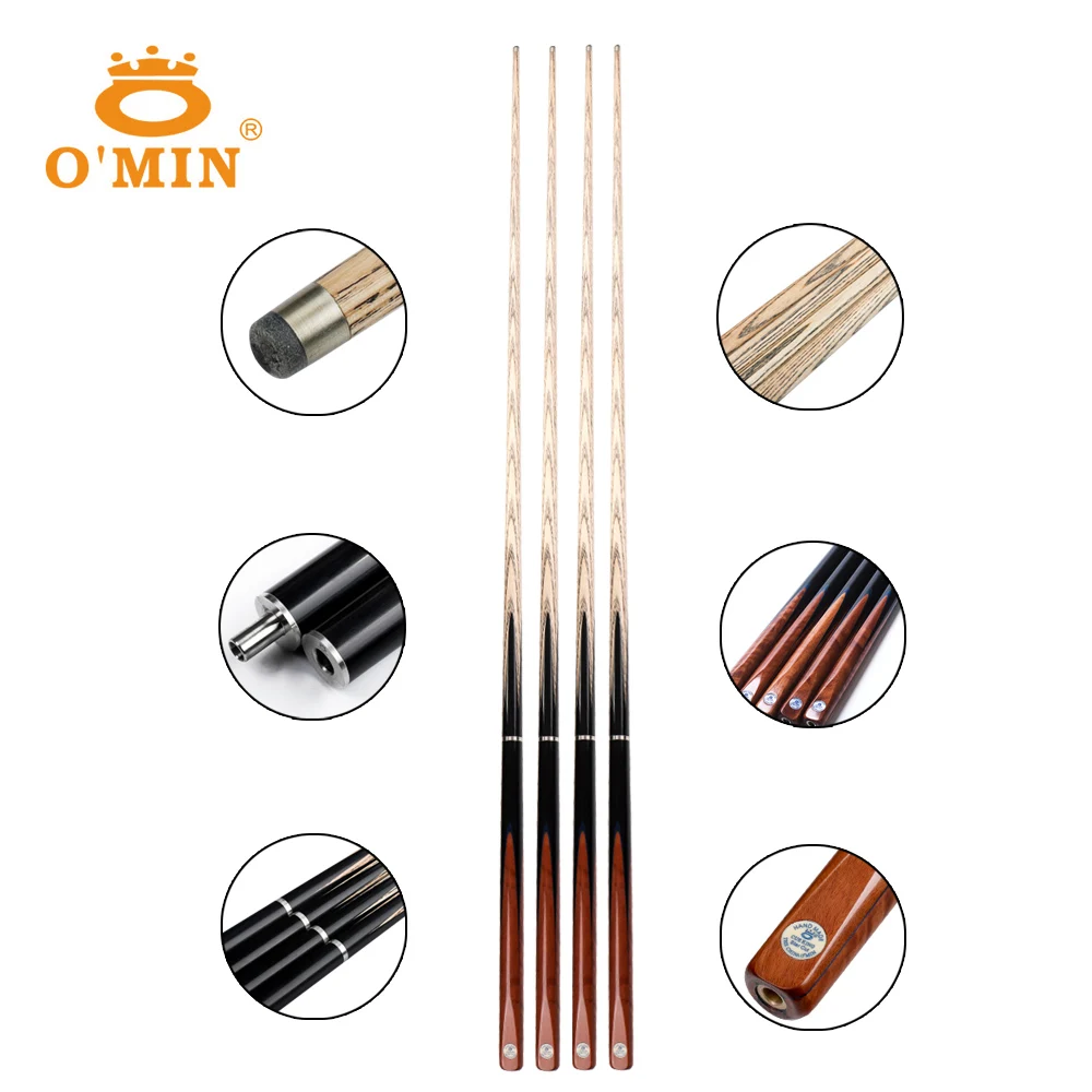New O'MIN STAR CUT 3/4 Snooker Cues10mm наконечник зольный вал хорошая прочность набор