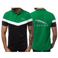 jaguar car letter printing 2021 mens fashion casual short sleeve contrasting shirt super slim mens social business formal shirt
