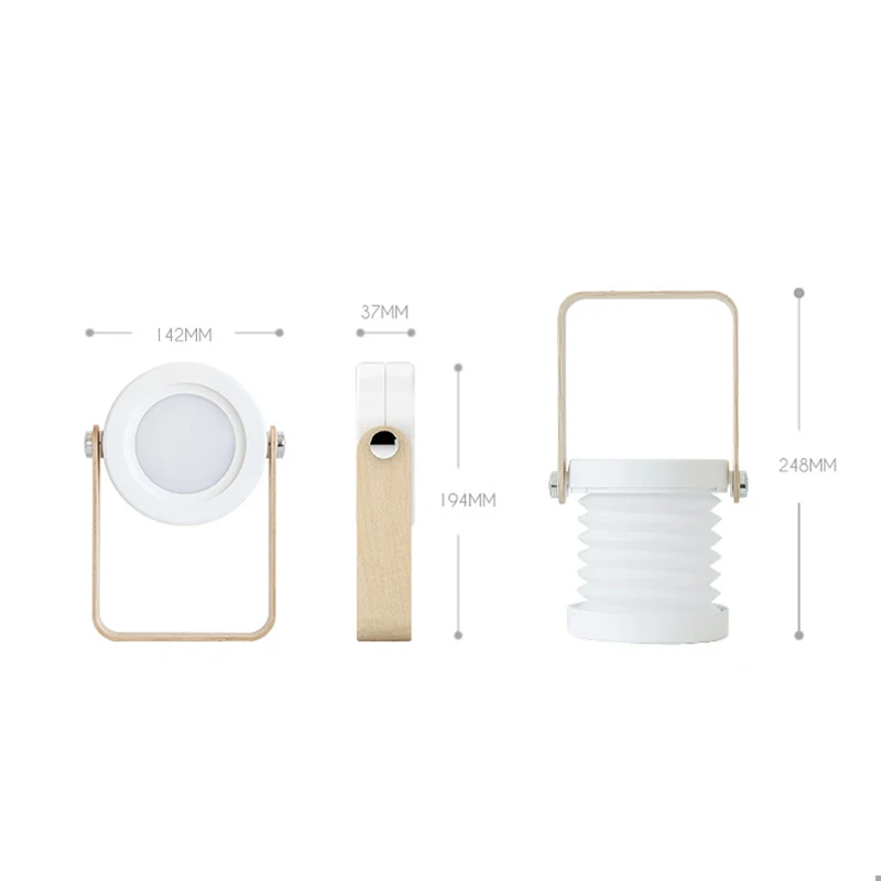 Складной фонарь настольная лампа с деревянной ручкой портативный светильник