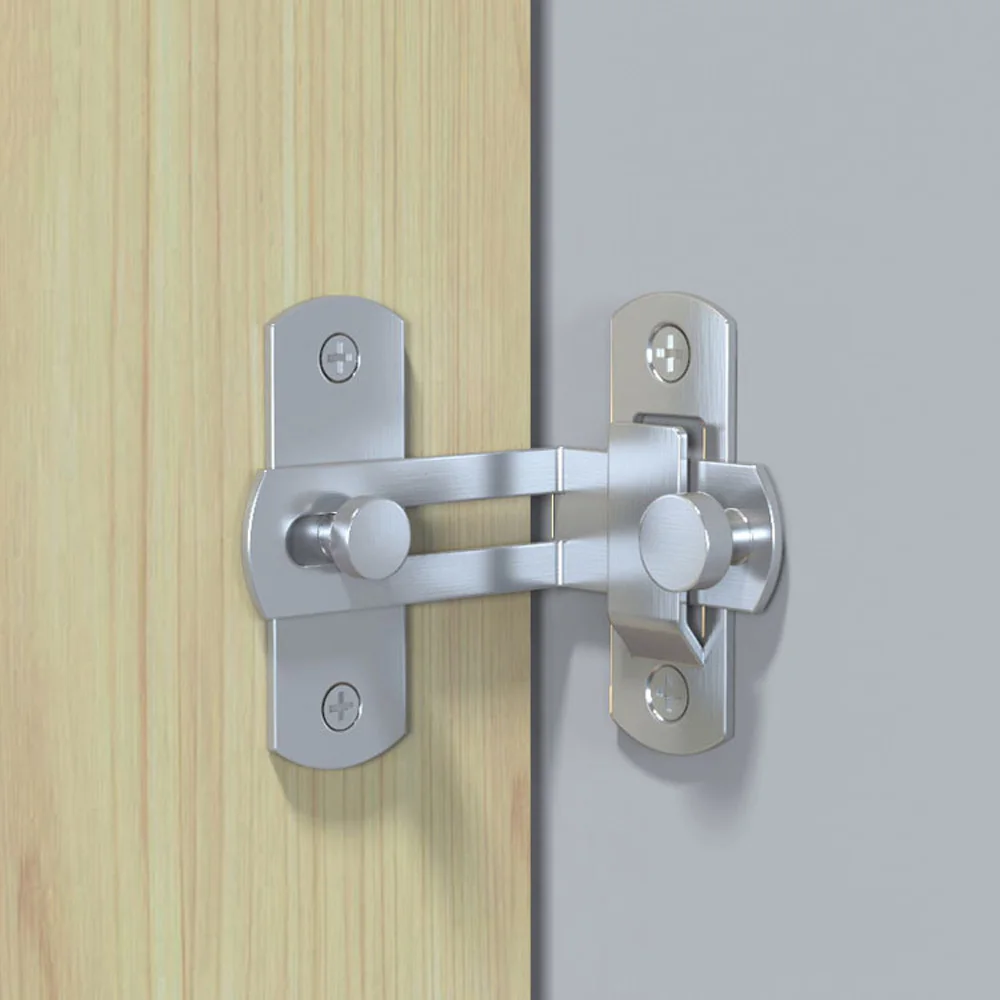 

Stainless Steel Silver 90 Degree Corrosion Resistant Sliding Barn Home Door Lock