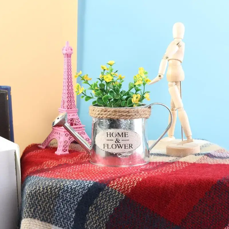 Ретро металлический цветочный горшок бонсай ведро Горшечное Растение держатель