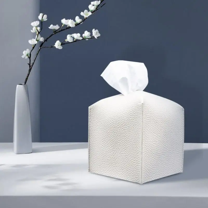 

2022 Tissue Paper Case Napkin Organizer Home Decor Universal Car Tissue Pumping Paper Box PU Leather Holster Box Home Supplies