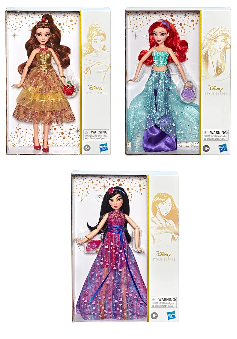 Hasbro Дисней Принцесса Стиль серии подарки на день рождения Кукла Ариэль в современном стиле Принцесса Ариэль Белль с кошельком и обувью