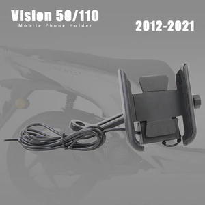 motorcycle mobile phone holder with usb charger for honda vision 110 50 sh mode 125 2012 2021 2015 2016 2017 2018 2019 2020 free global shipping