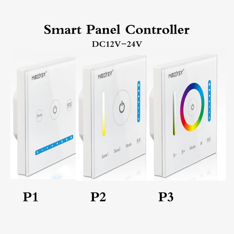 P1/P2/P3 Smart Panel Controller Dimming DC12V-24V Led Dimmer RGB/RGBW/RGB+CCT Color Temperature CCT for Led Panel/Strip Light