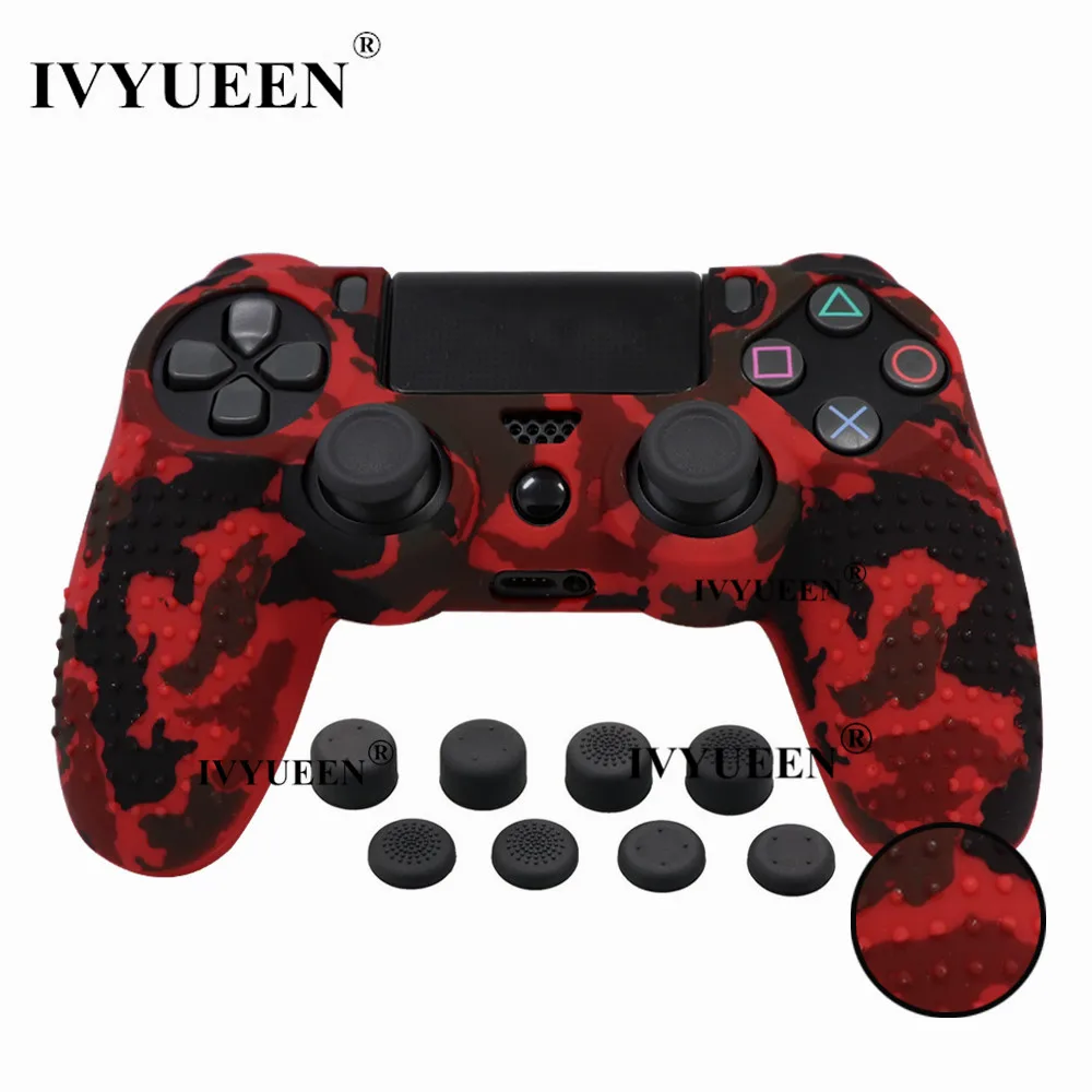IVYUEEN 9 в 1 Шипованный силиконовый защитный чехол для sony Dualshock 4 PS4 Pro тонкий контроллер с 8 аналоговыми рукоятками