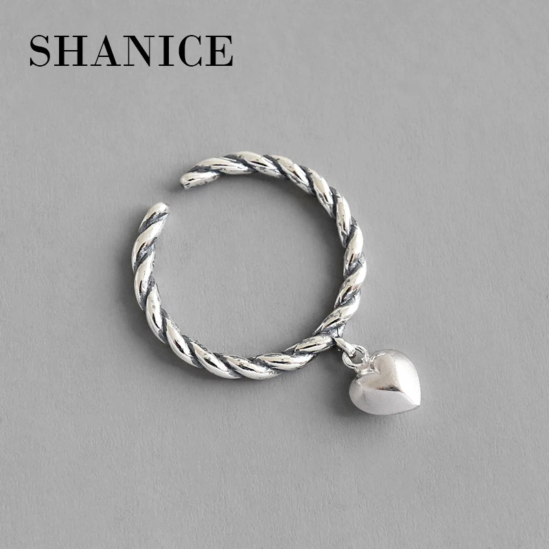 SHANICE 925 пробы серебряные Открытые Кольца для женщин ювелирные изделия нормкор
