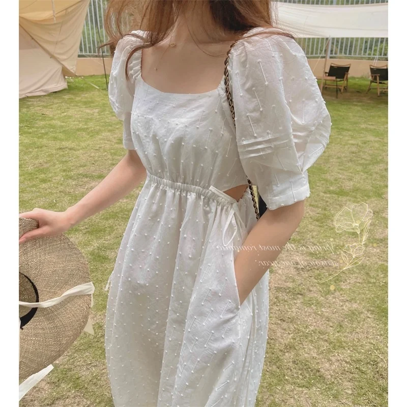 Новинка 2021 дизайнерское нишевое платье во французском стиле белое элегантное