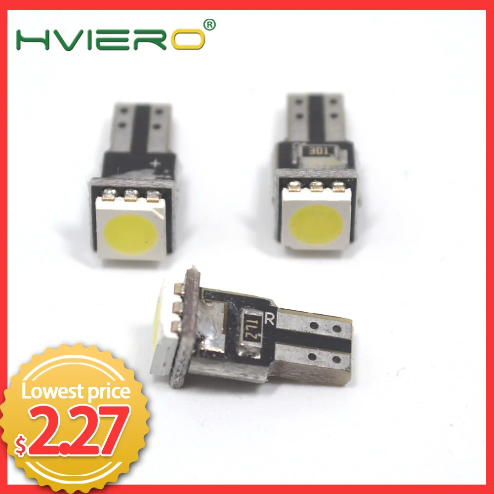 Белые 10 шт. T5 5050 1smd приборные огни приборной панели Автомобильный датчик 1 Smd