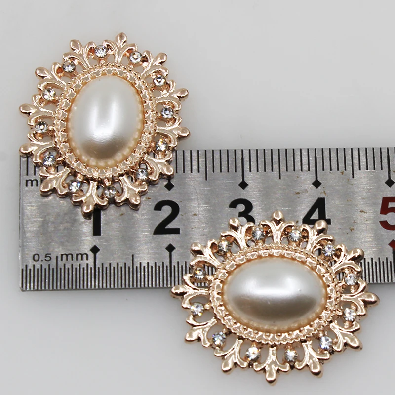 Золотистые подвески 10 шт. прозрачные стразы жемчужные пуговицы для свадебного